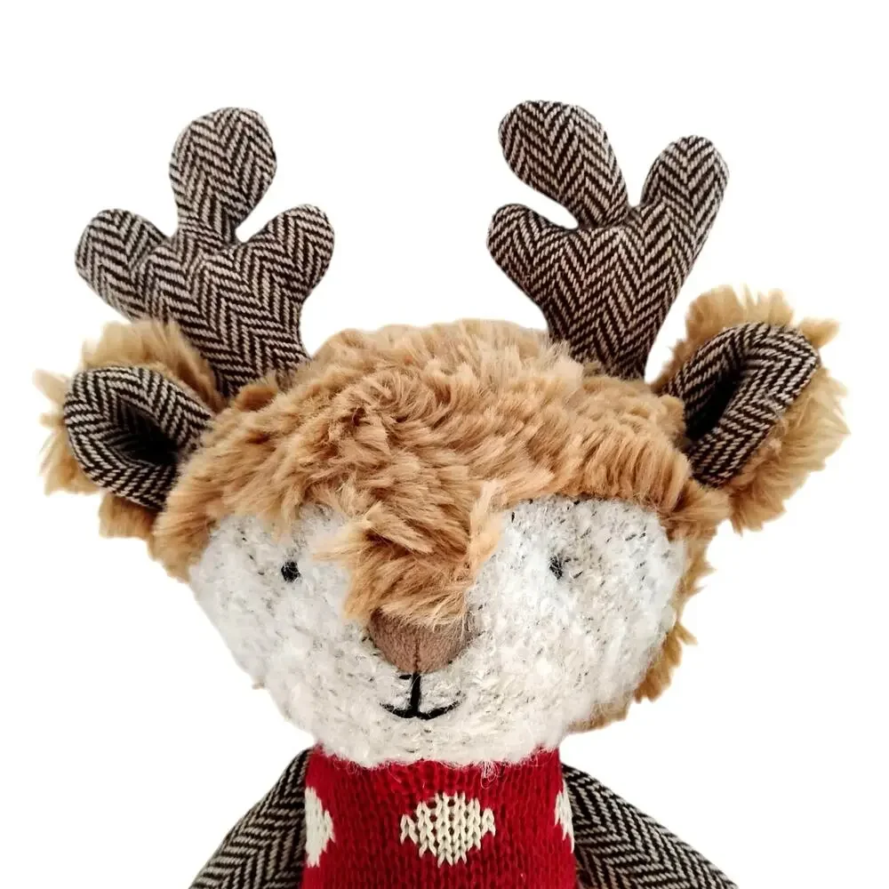 🎄🦌Anthropologie Sock Monkey🐒 Reindeer Moose Plush 15.5